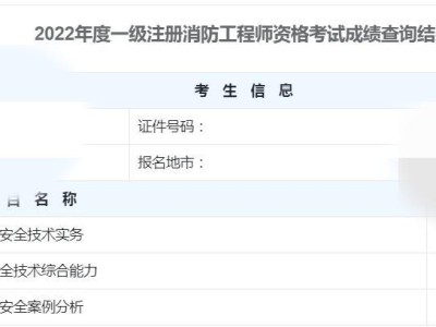 一級消防工程師成績什么時候公布,一級消防工程師成績